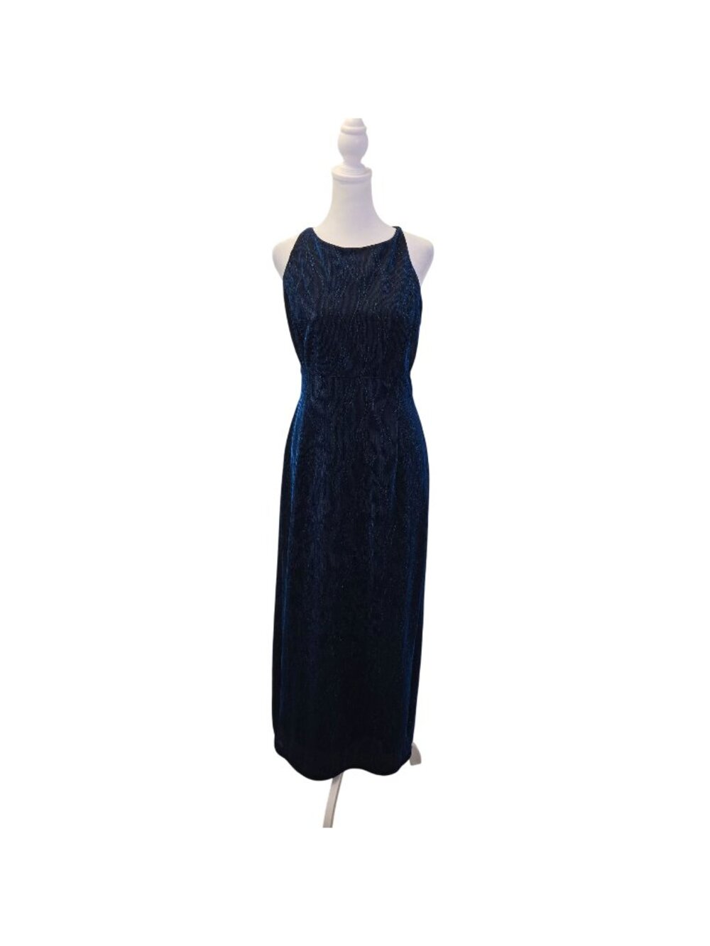 Scott McClintock Metallic Blue Wavy Texture Special Occasion Dress Size 8/10